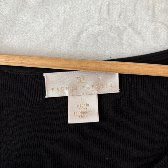 Rachel Parcell womens black v neck long sleeve Knit Sweater Dress size large - Picture 4 of 10
